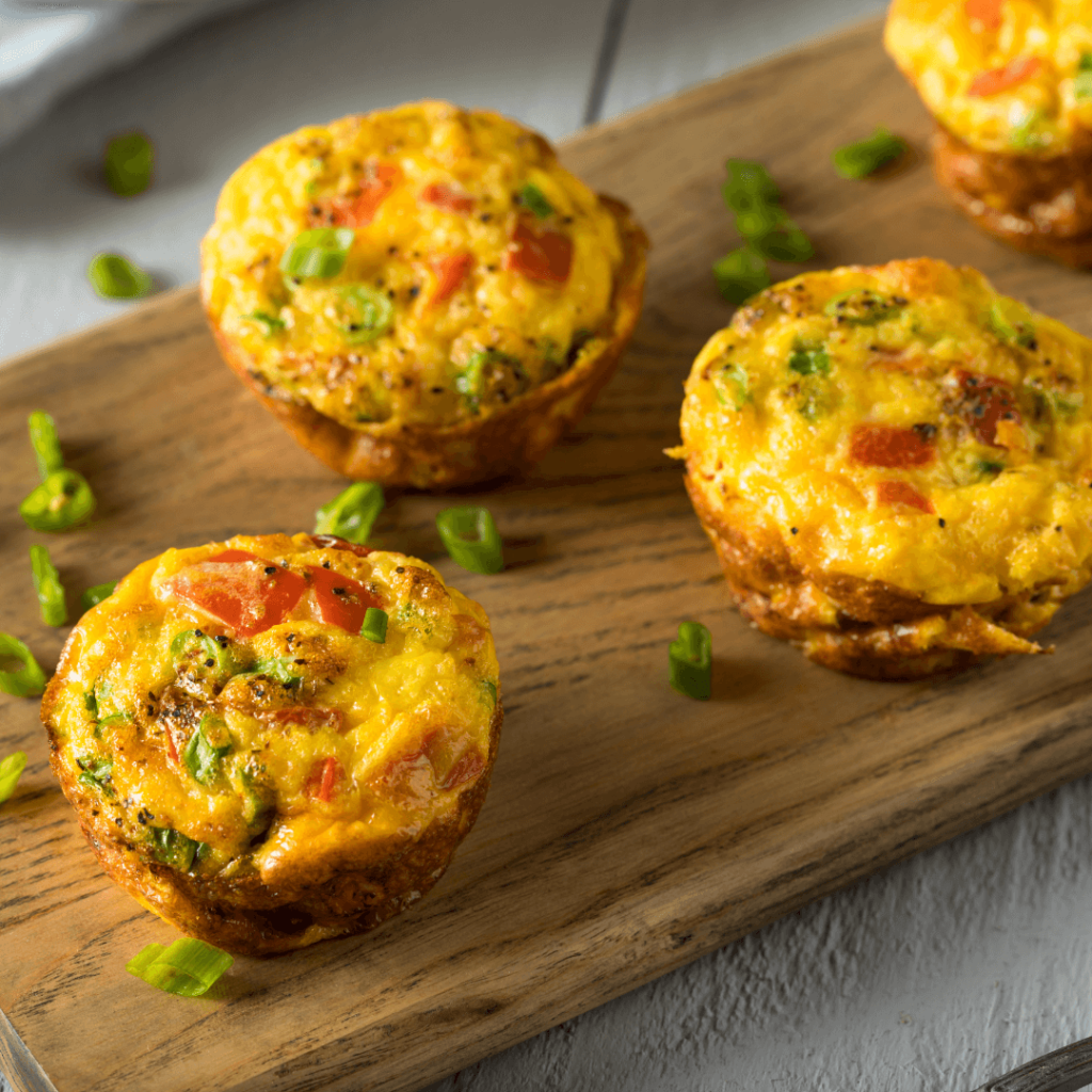 egg muffins are set on a board